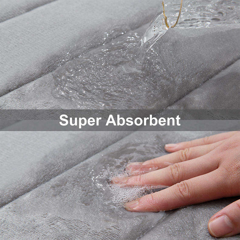 Coral Velvet Fleece Memory Foam Anti-Slip Bottom Super Absorbent Non-slip Bathroom Shower Floor Bath Mat
