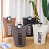 Custom Logo Collapsible Oxford Fabric Laundry Hamper Foldable Canvas Bathroom Cloth Basket Handles Storage Washing Box Home