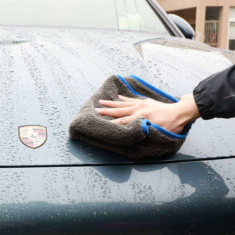 Custom Logo 1000 gsm Deluxe Dual Layer Absorbent Plush Car Wash Towel 1000gsm Microfiber Towel Car Cleaning Drying