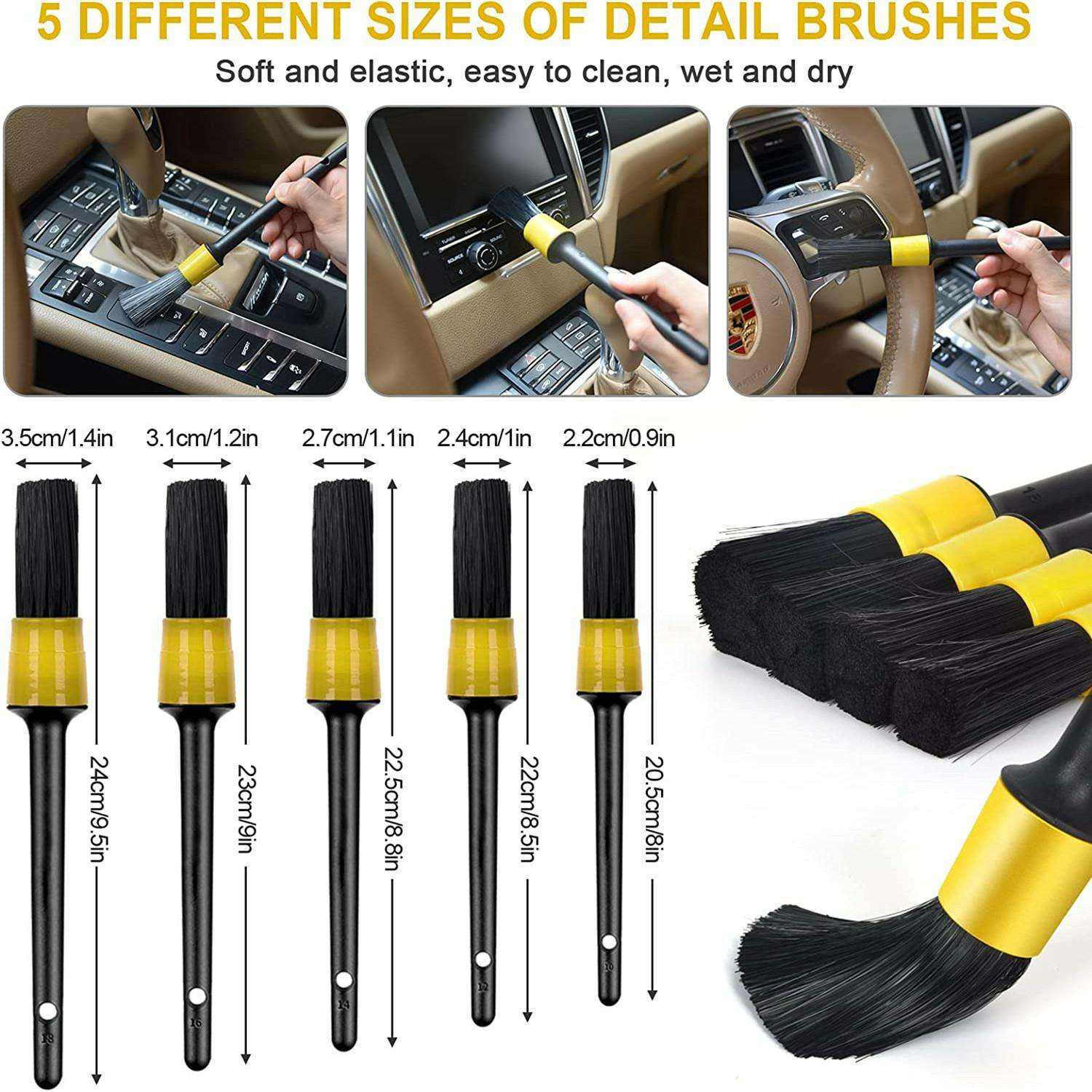 Customized Color Car Cleaning Kit High Quality Detailing Brush Kit Car Cleaning