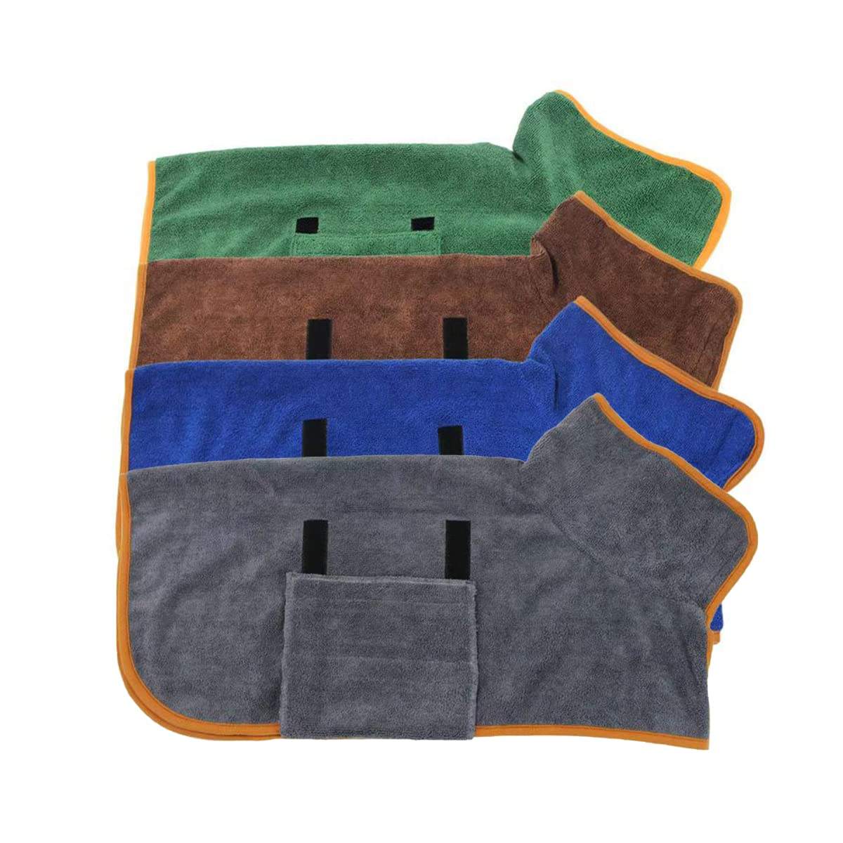 Customized Microfibre Material Fast Dog Drying Coat Dog Bath Robe Super Absorbent Dog Bathrobe Towel