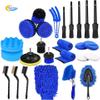 Pexmientas 26PCS Car Care Cleanings Car Detailing Brush Drill Washing Brush Set Buffing Sponge Pads Car Cleaning Tools Kit