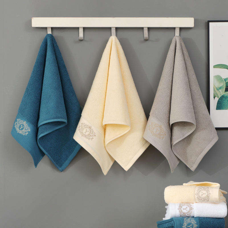 35*75 cm 70*140 cm custom logo package hand face bath towels sets 100% pure cotton 3 pieces towel set