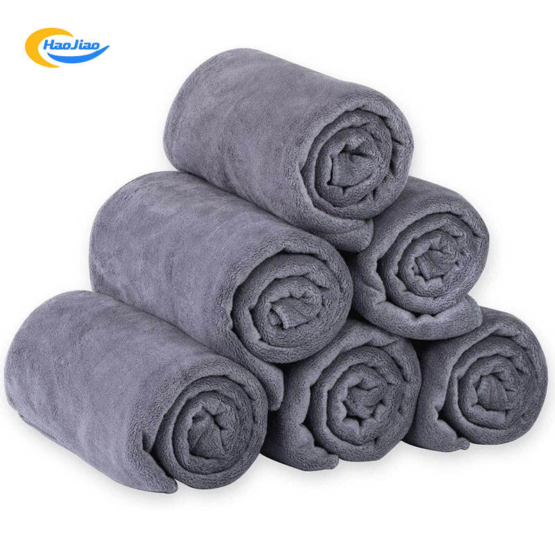 Custom Colorful Coral Velvet Microfiber Two-Tone Water Absorbent Waxing Cloth Car Cleaning Washing Towel