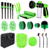 26Pcs Car Accessories Kit Detailing Drill Brushes Buffing Sponge Pads Car Wash Kit Interior Exterior Wheel Car Brush Set