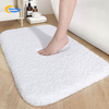 High Quality Handmade White Bath Mats 100% Cotton Soft High Water Absorbent Anti Slip Fast Dry Tub Mat