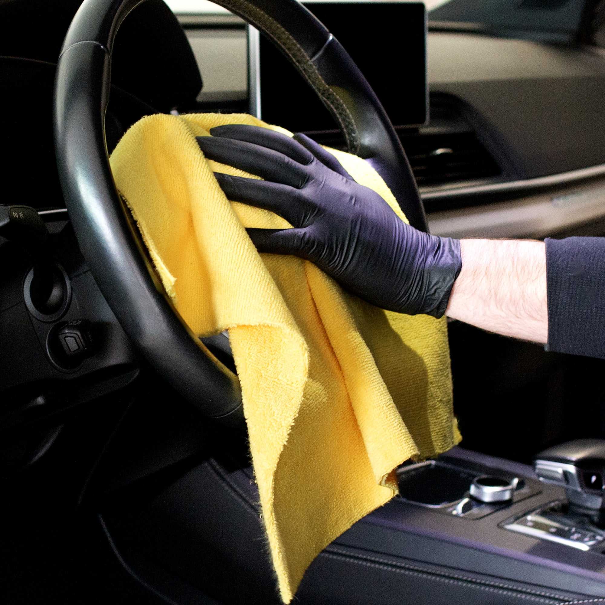 Cleaning Rag Commercial Cleaning Cloth Microfiber 40x40 300gsm 400gsm Yellow Towel Car Washing Towel