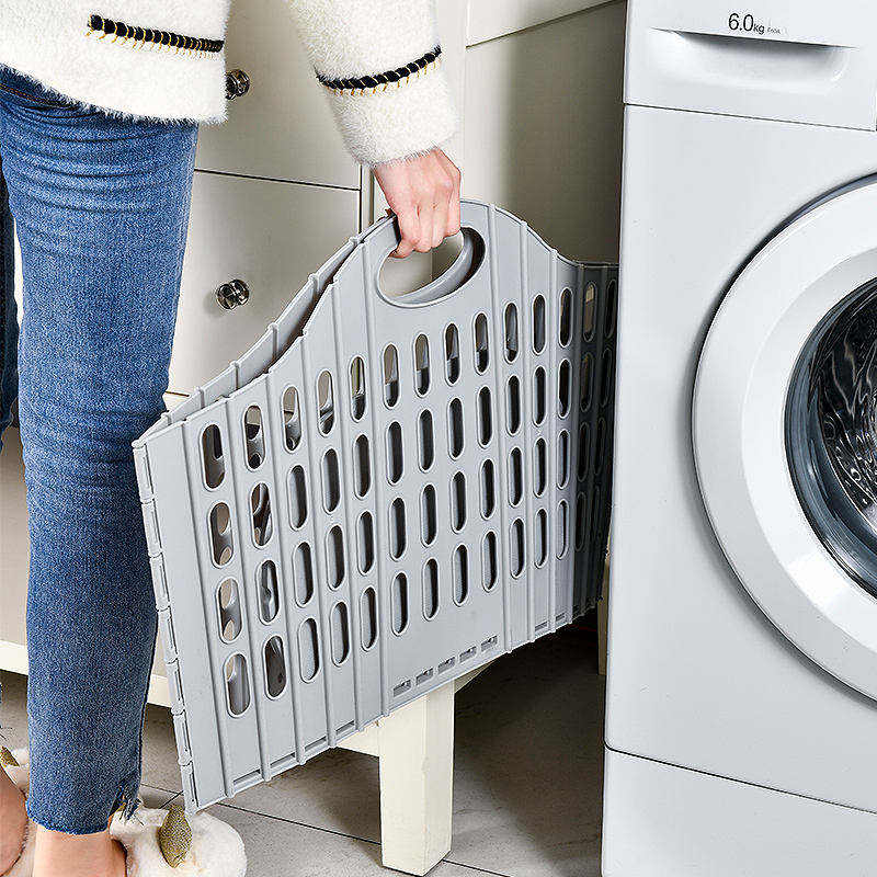 Large Foldable Plastic Laundry Basket Bathroom Storage Basket For Dirty Clothes with Foldable Organizer Basket for Toys