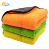Custom High Quality Thicken Coral Velvet Two Color Double Sided Microfiber Cleaning Drying Washing Car Towel