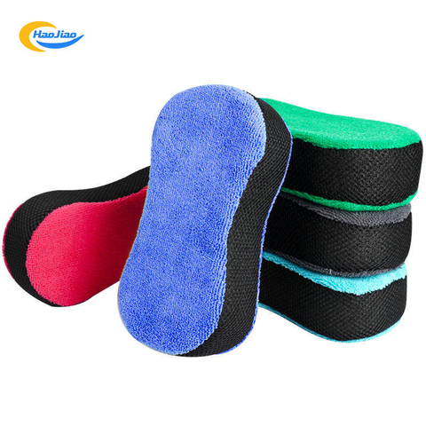 Dish Cleaning Sponge Kitchen Microfiber Wax Applicator Foam Car Bug Sponge for Car Washing Pad Microfiber Car Wash Sponge