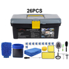 26Pcs in 1 Interior Car Care Wash Accessories Cleaning Detailing Tools Kit Set with Storage Box Snow Shovel Microfiber Cloths