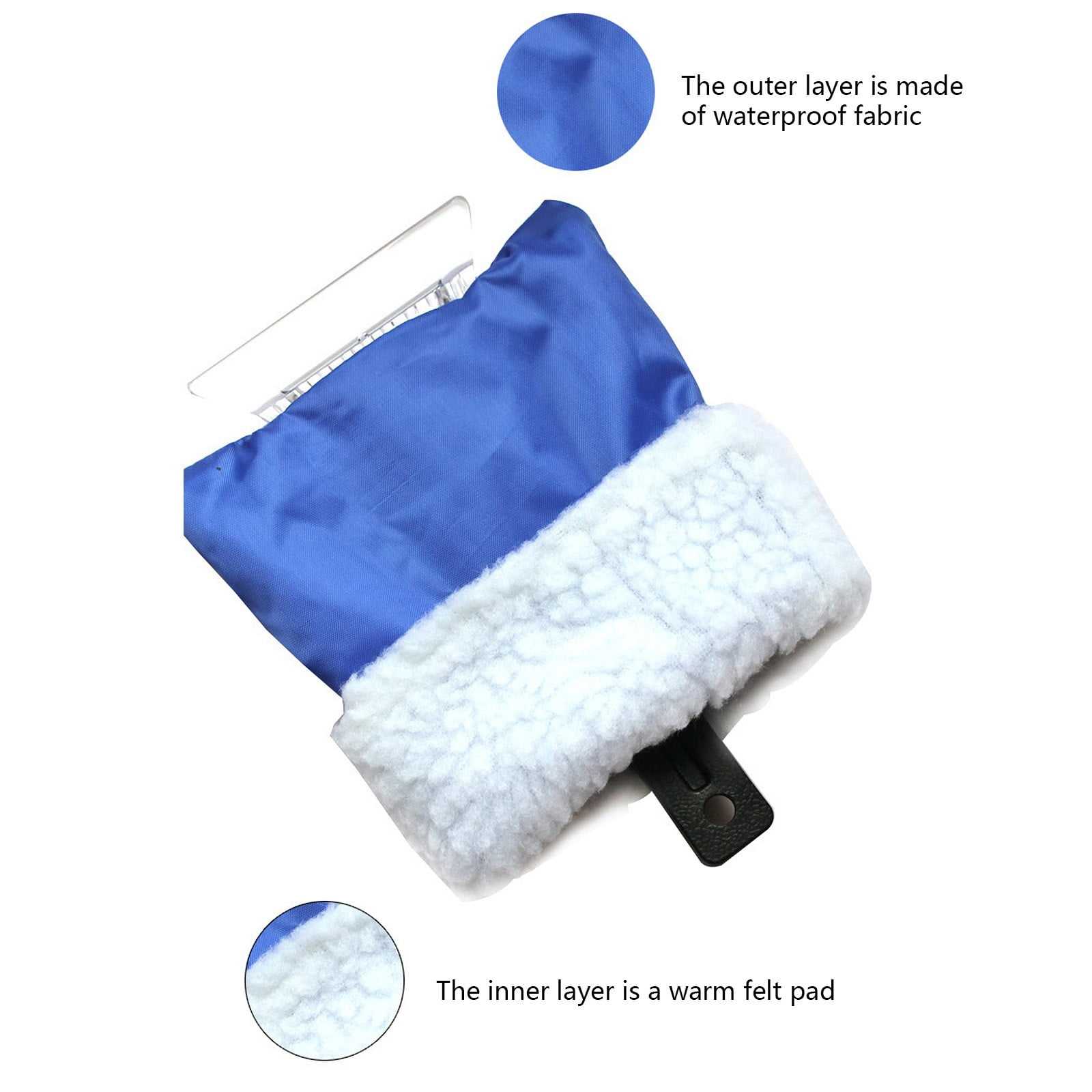 Scratch-Free Car Windshield with Brush and Scraper Waterproof Ice Scraper Mitt