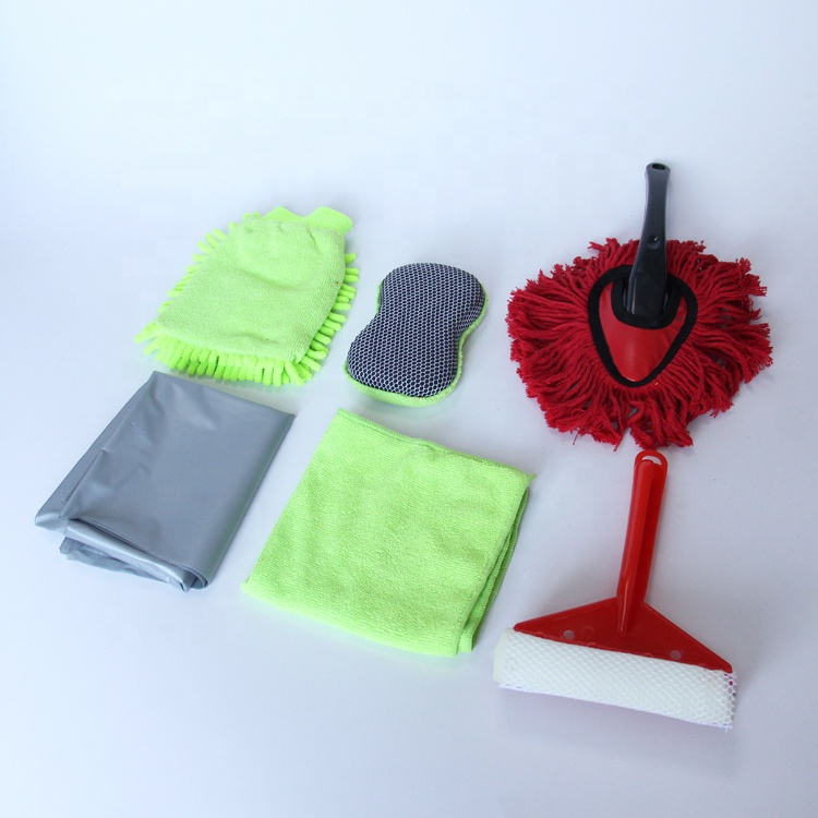 Portable 7 PCS care set cleaning washing care tool kit microfiber car wash & detailing kit car cleaning set