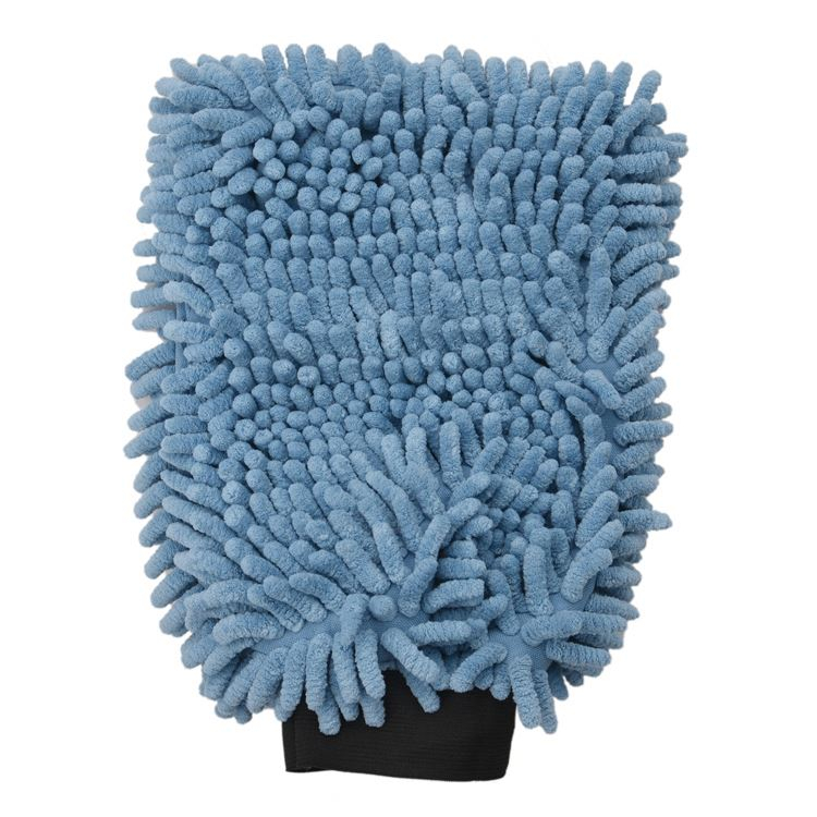 Chenille blue Glove Microfiber car Cleaning Wash Mitt