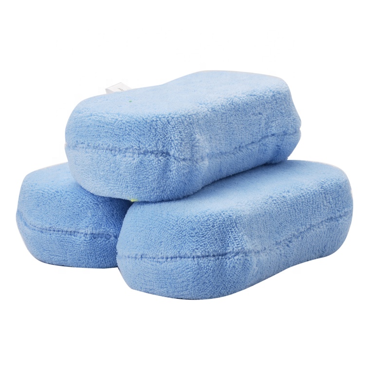 Professional manufacture microfiber polishing car cleaning sponge cloths microfiber wash pad
