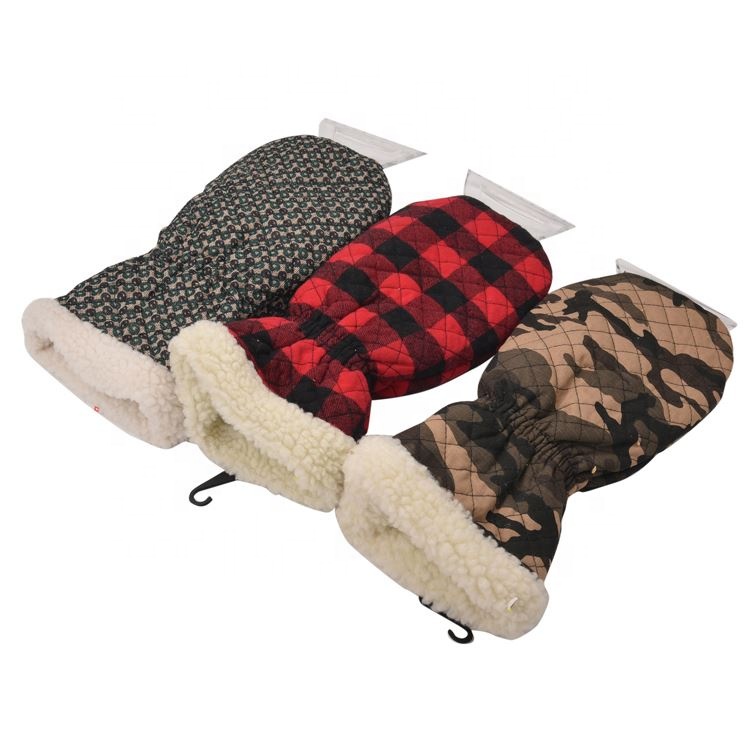 Quilted For Mitt Snow Car Scrapers Promotional Plastic Warm Ice Scraper With Glove
