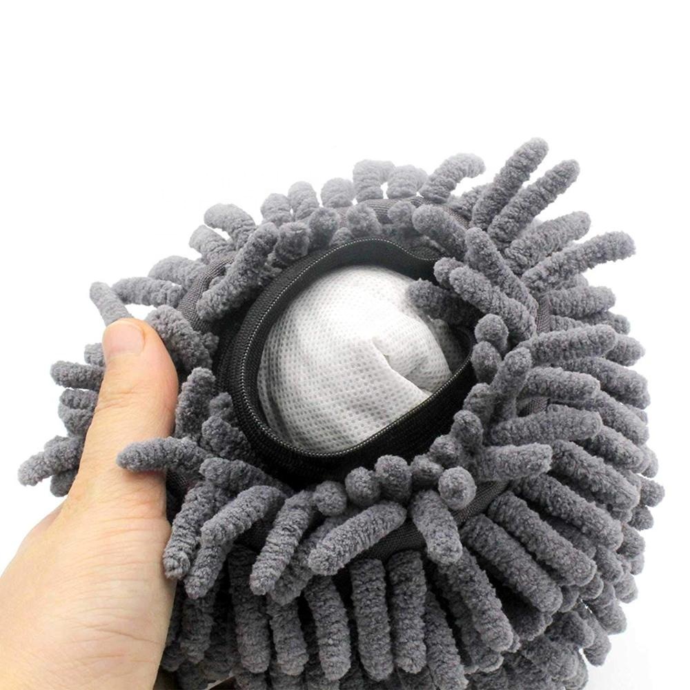 Custom Premium Plush Chenille Double Side microfibra car Wash Mitt