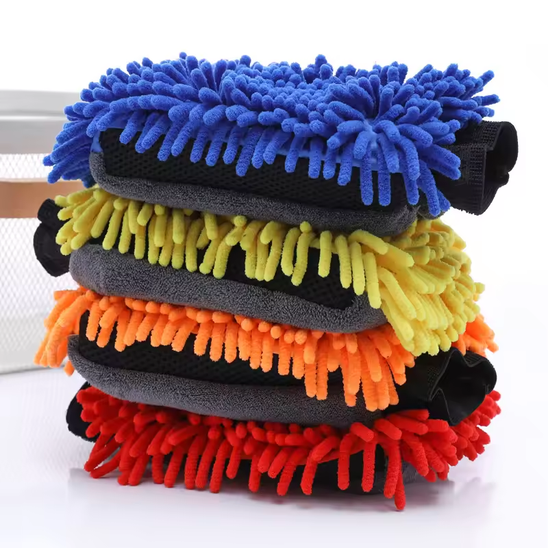 Premium Scratch-Free Microfiber Chenille Wash Mitt Cleaning Gloves Car Wash Mitt