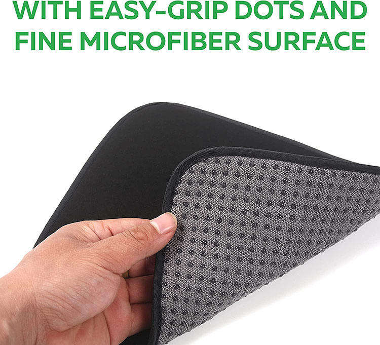 Custom Logo Microfiber Bowling Ball Cleaner Towel with EZ Grip Dots Non-Slip Bowling Ball Shammy Pad