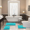 Grey 2 Pieces Bathroom Rug Set Ultra Soft Non Slip Absorbent Chenille Mat Plush Mats for Tub Shower