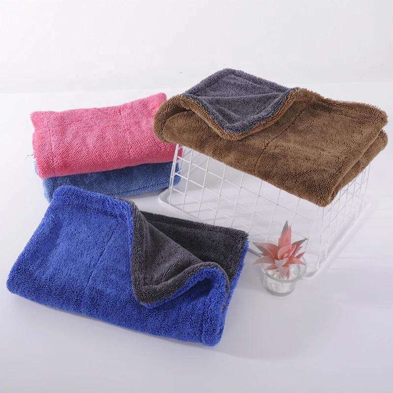 Edgeless Microfiber 1200gsm Wash Car Detailing Auto Microfiber Cleaning Twisted Loop Drying Towels