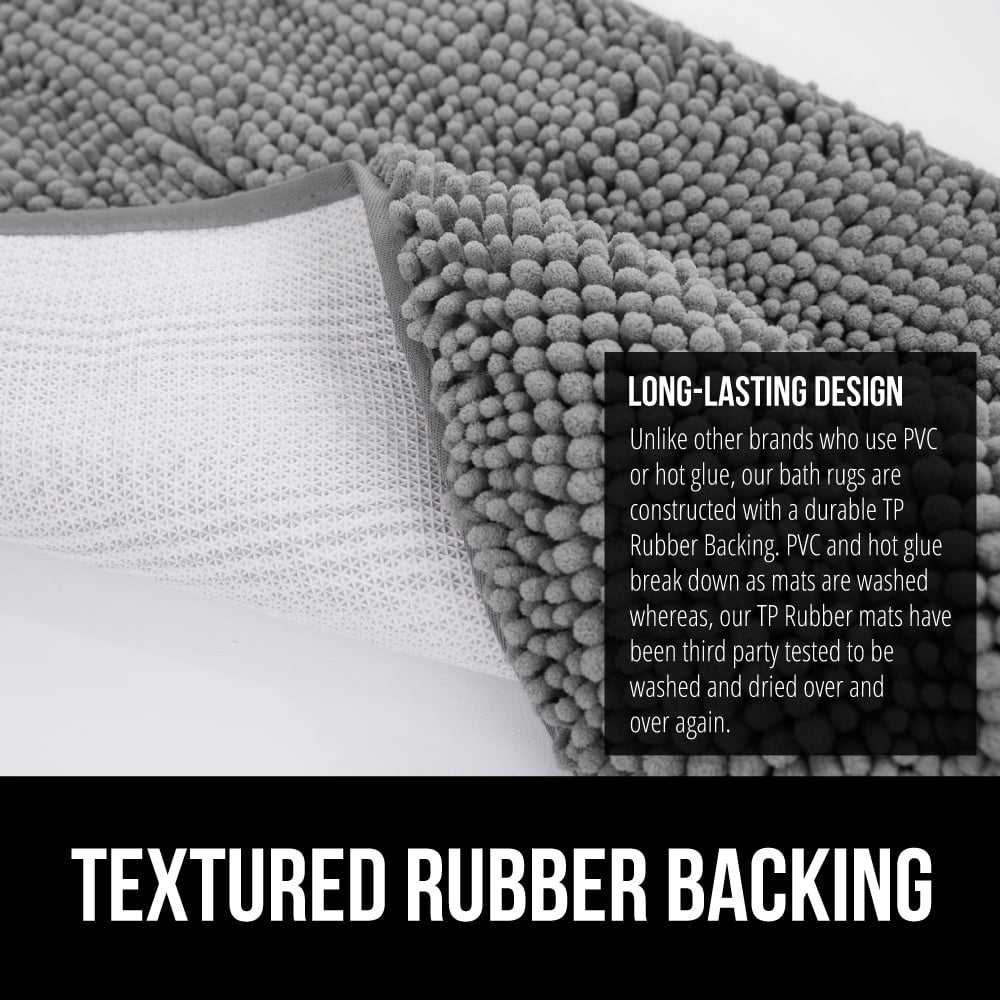 Bath Rug Thick Soft Absorbent Chenille Rubber Backing Microfiber Mats Machine Washable Rugs for Bathmat Accessories Decor