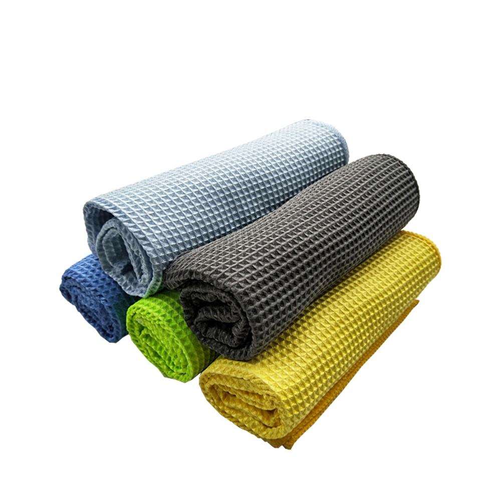 Custom 16*16'' Colorful New Fashion Home Cleaning Waffle Quick Drying Double Side Microfiber Towel Cloth