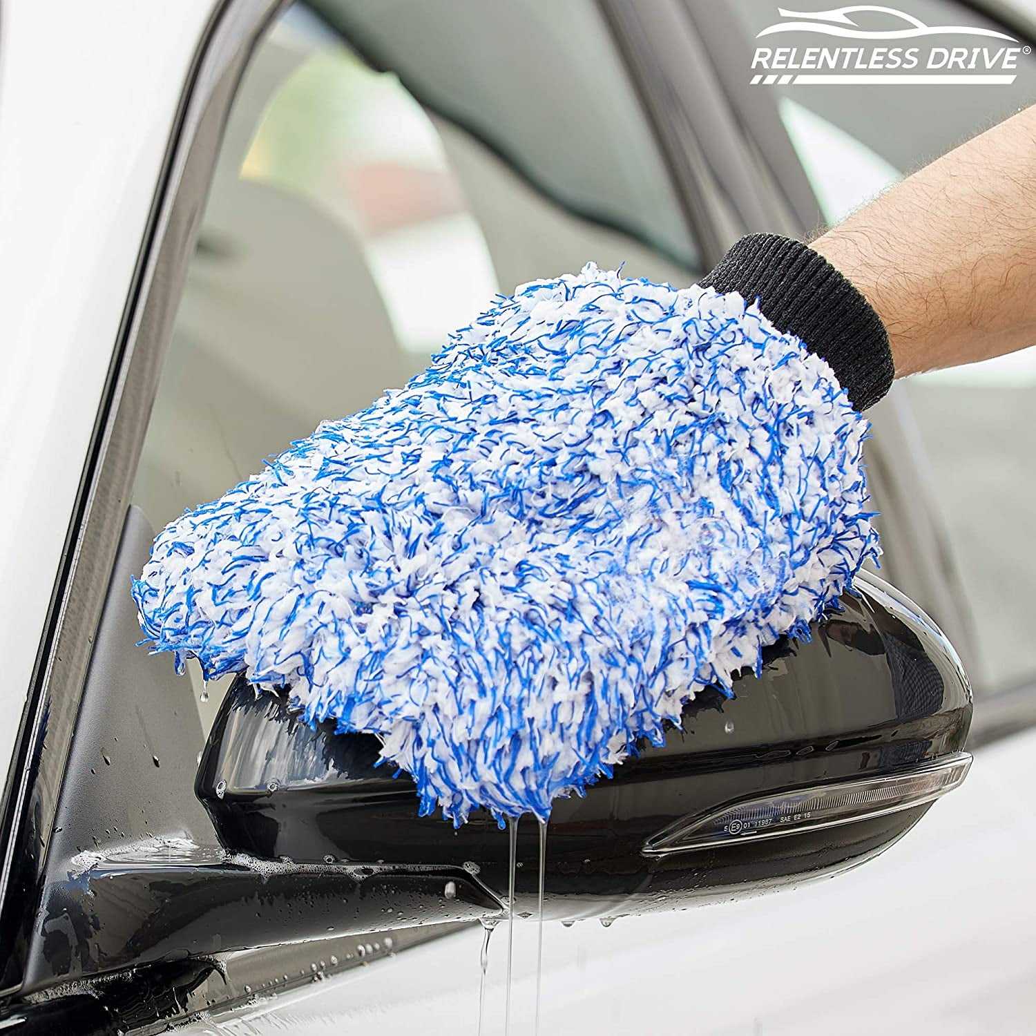 Custom Car Wash Mitt Auto Detailing Microfibre Microfiber Car Cleaning Wash Mitt Glove Coral Car Wash Mitt