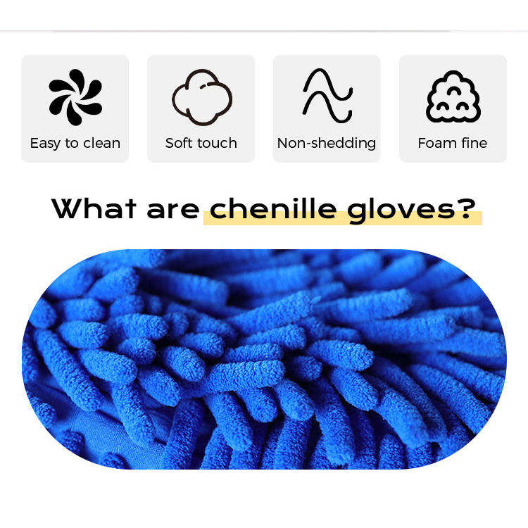 High Quality Microfiber Waterproof Car Washing Mitt In Microfiber Material Car Wash Mitt Chenille Gloves