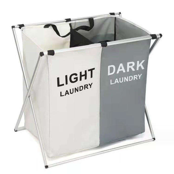 Foldable 150L Laundry Basket 3 Sections Large Dirty Clothes Laundry Bag Sorter for Bathroom