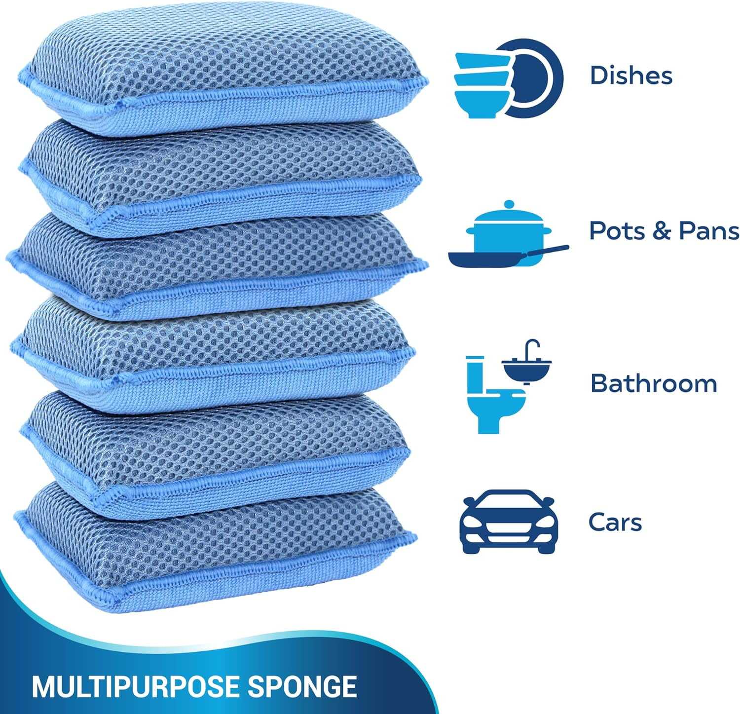Microfiber Kitchen Sponge Non Scratch Heavy Duty Dish washing Cleaning sponges