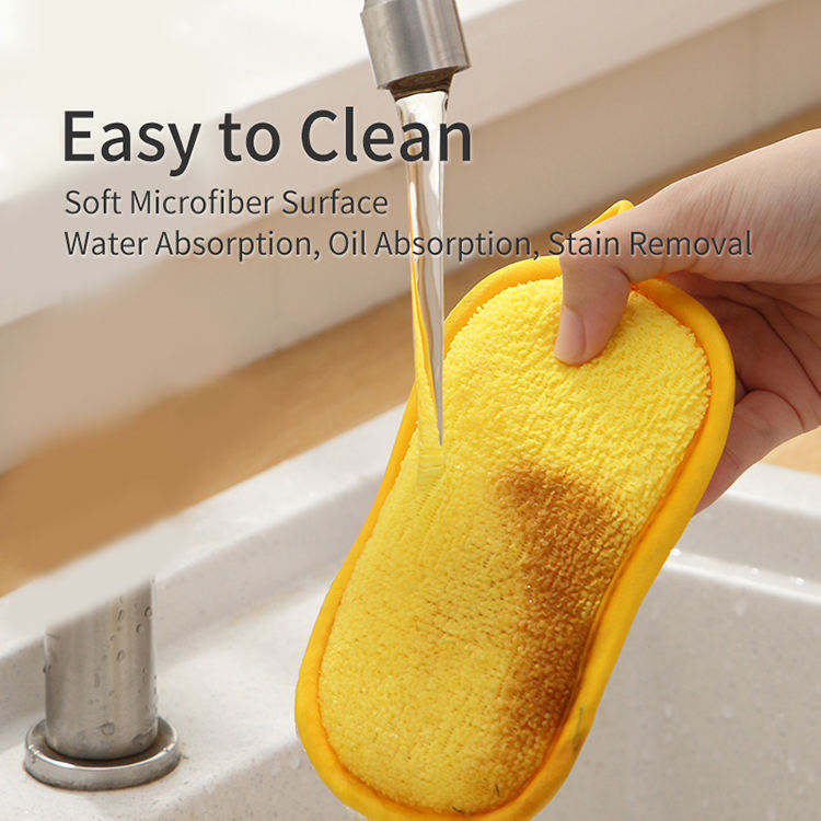 Microfiber Sponge Dishes Washing Sponge Kitchen Cleaning Sponge for Dish Clean Microfiber