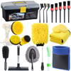 26Pcs in 1 Interior Car Care Wash Accessories Cleaning Detailing Tools Kit Set with Storage Box Snow Shovel Microfiber Cloths
