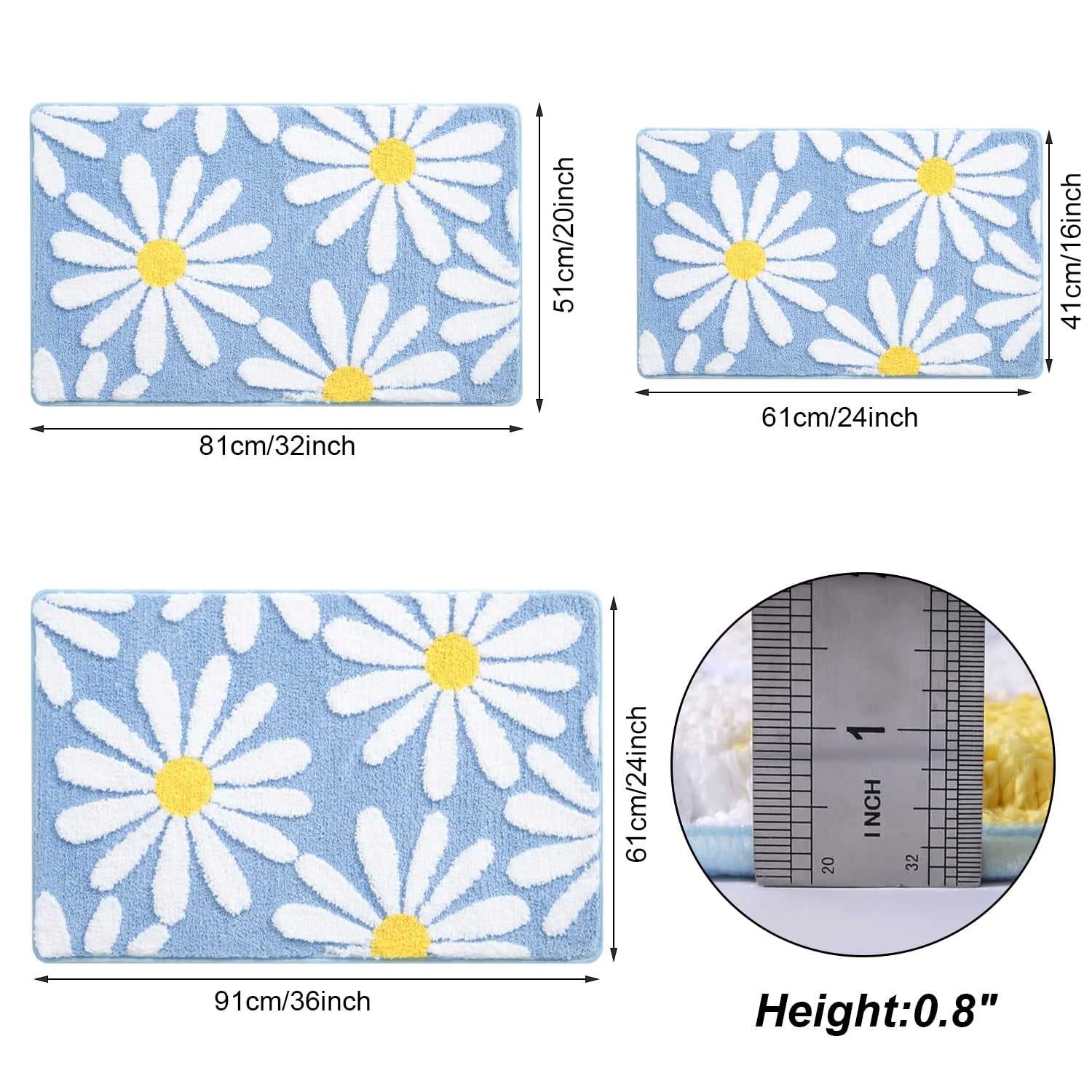 Promotional High Quality Fashionable Design Non-Slip Super Absorbent Washable Decoration Bath Mats