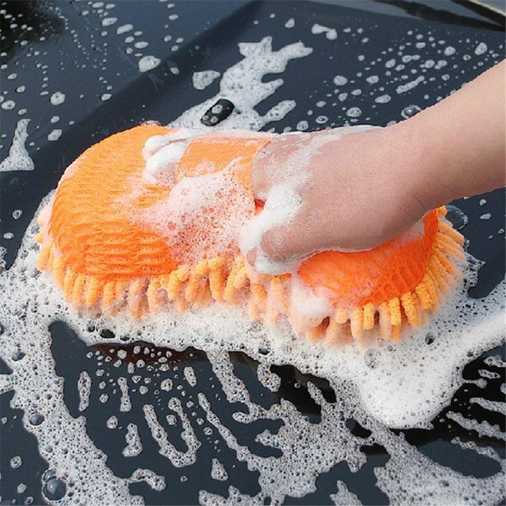 Orange Light Weight Car Care Sponge Microfiber Wash Sponge