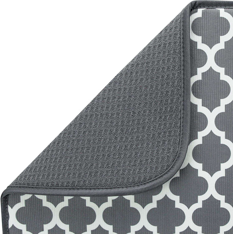Absorbent Dish Drying Mat Reversible Microfiber Dish Mat Kitchen Cushion Pad Tableware for Kitchen