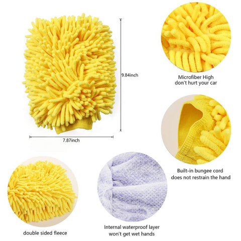 20x30cm Double Side Chenille Noodles Microfiber Wash Mitt Cleaning Glove Pad for Car Detailing Auto Detailing House Cleaning