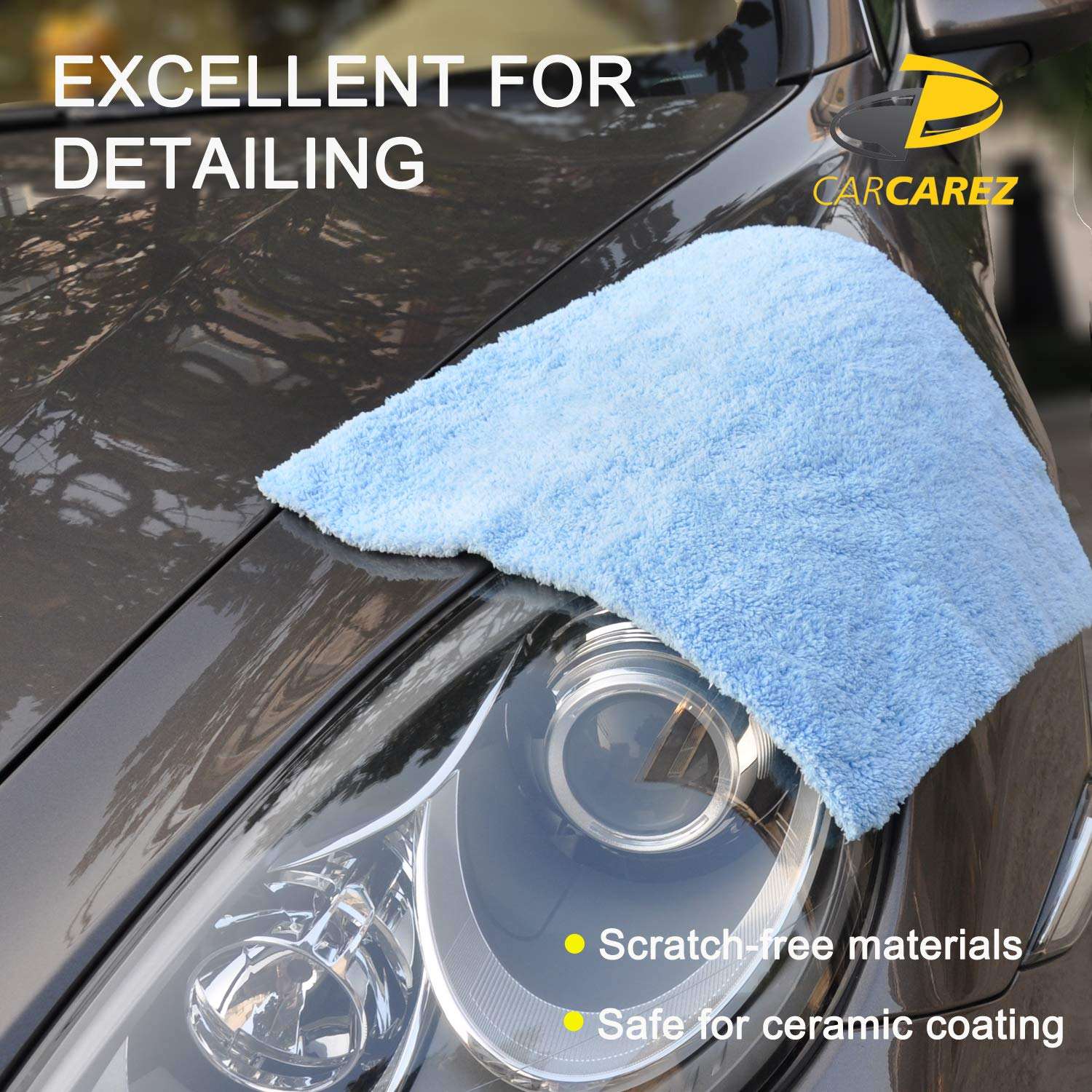 500gsm Coral Fleece Microfiber Cloth 16*16 Inches Edgeless Plush Pile Towel for Quick Dry Car Care Cleaning