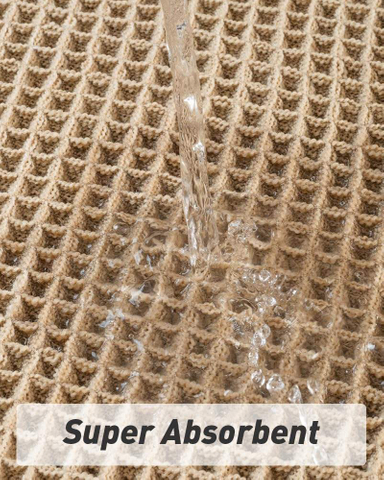 Waffle Bath Mats Super Absorbent Non Slip Bath Mats for Bathroom Floor Machine Washable Bathroom Rugs with Tassels