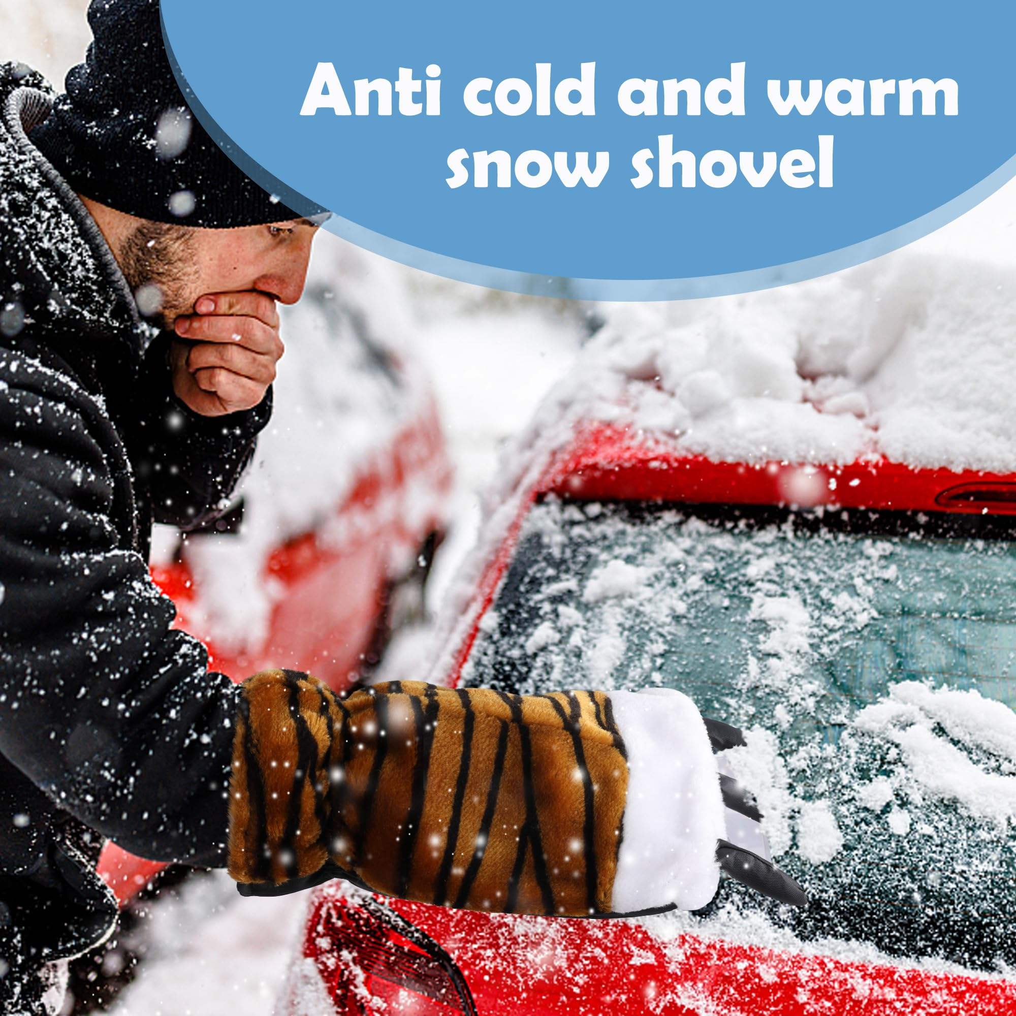 Custom Design Snow Remover Tool Waterproof Warming Snow Ice Scraper Glove for Car Window And Windshield