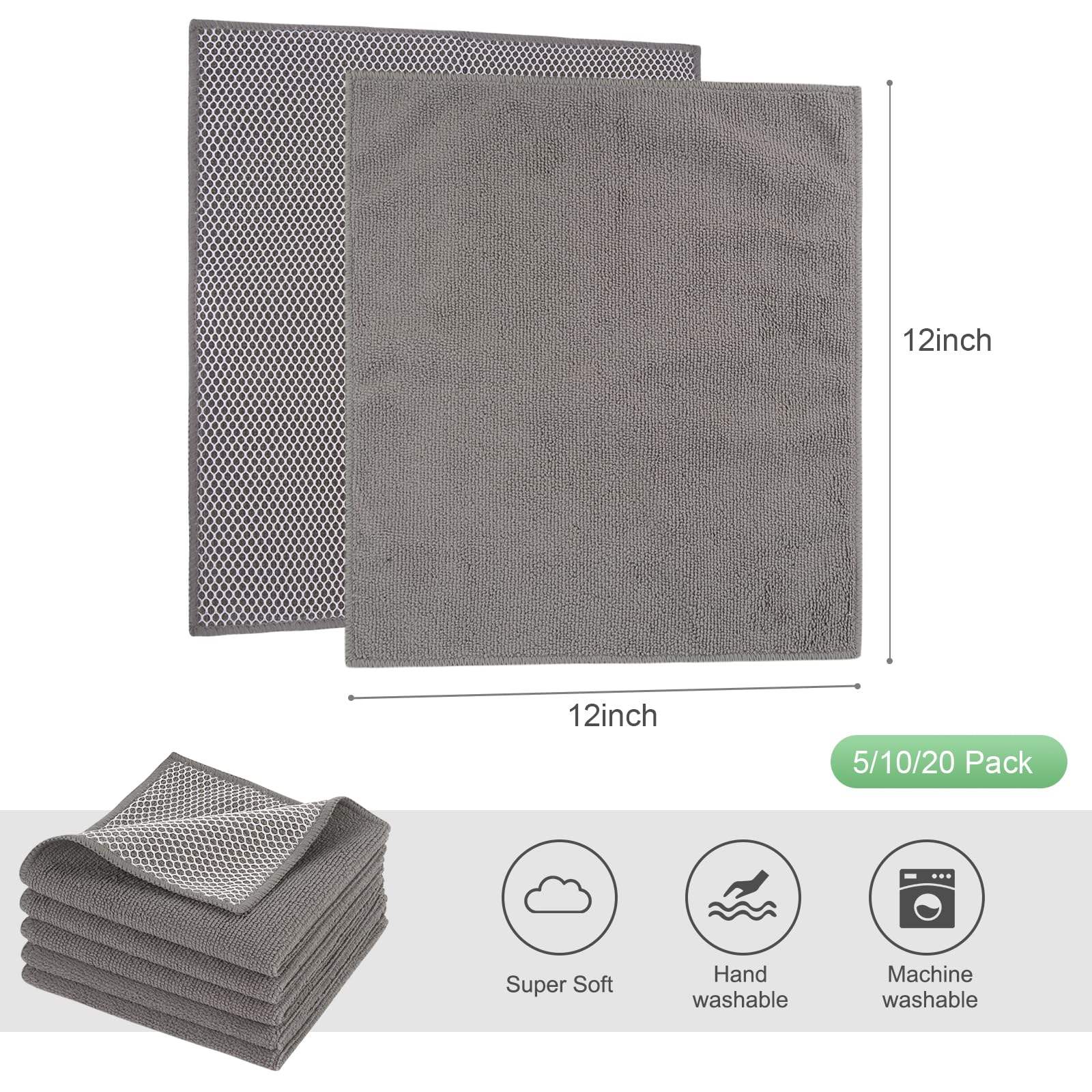 Poly Scour Scrubbing Side Microfiber Cleaning Cloths Microfiber Dish Cloths For Kitchen