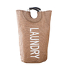 Custom Logo Collapsible Oxford Fabric Laundry Hamper Foldable Canvas Bathroom Cloth Basket Handles Storage Washing Box Home