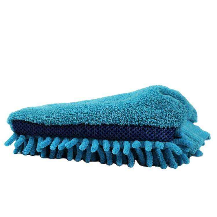 Custom Car Cleaning Gloves Chenille Coral Reversible Car Cleaning Gloves Absorbent Clean Stain Removal Car Wash Gloves