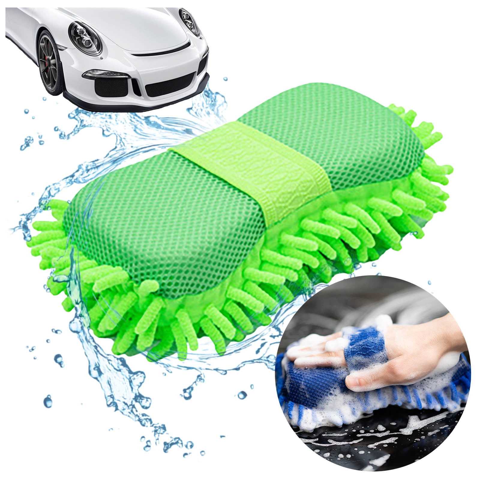 Perfect for Car Washing and Detailing Microfiber Wash Mitt Double Sided Car Wash Glove Cleaning Drying Mitts