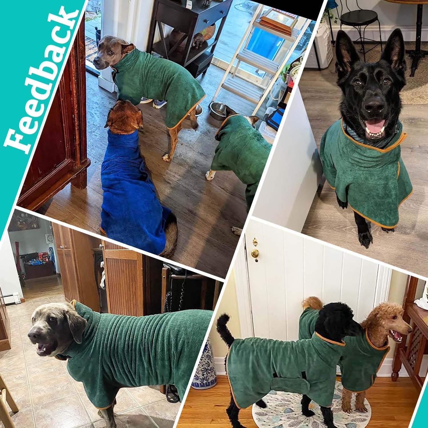 Customized Microfibre Material Fast Dog Drying Coat Dog Bath Robe Super Absorbent Dog Bathrobe Towel