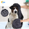 Custom Super Absorbent Quick Dry Chenille Microfiber Dog Towel for All Breeds Dogs Drying with Hand Pockets