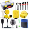 Factory Direct 23Pcs Car Detailing Brush Wash Kit Auto Detailing Cleaning Kit Engine for Wheel Clean Set