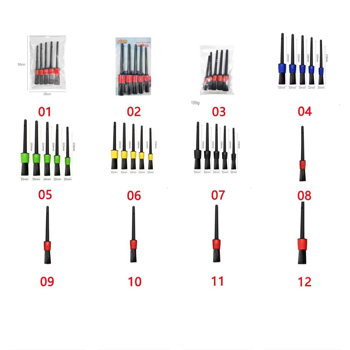 Car Wheel Tire Cleaning Brush Auto Interior Exterior Wash Brush Detailing Cleaning Kit Tool Car Detailing Brush Set