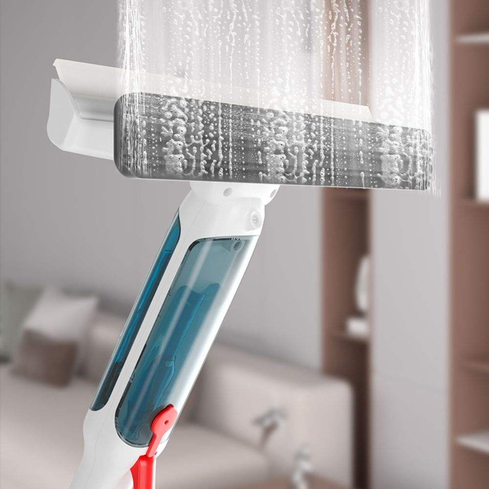 Long Handle Double Use Spray Window Squeegee Microfiber Rubber Glass Spray Window Wiper Squeegee