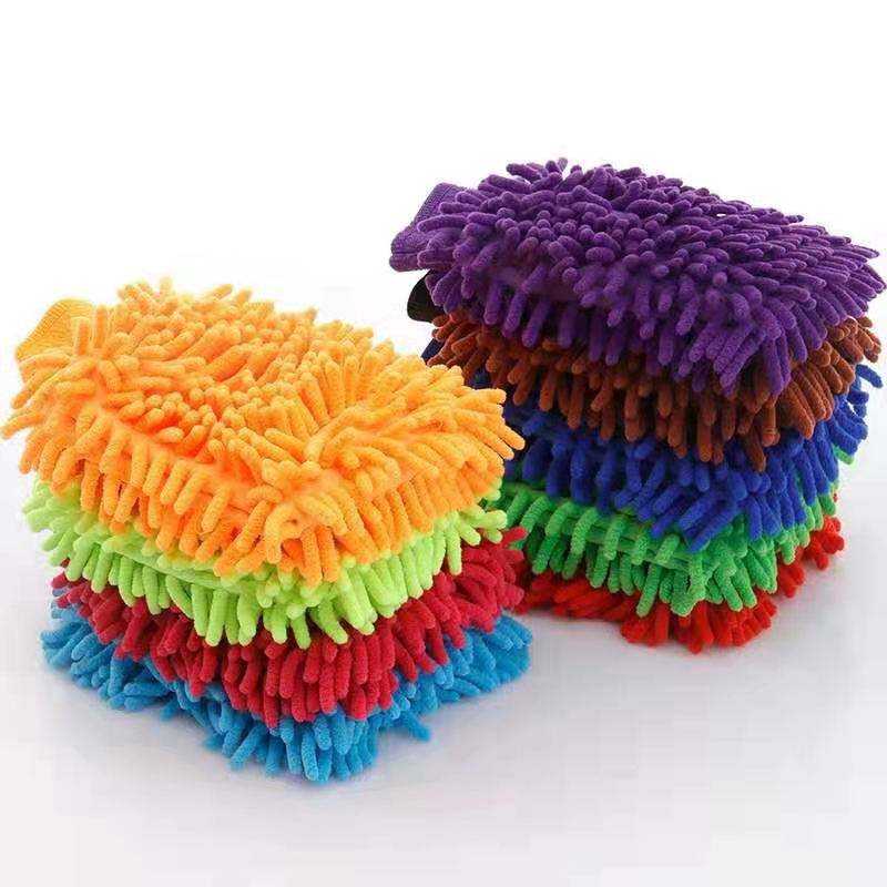 Microfiber Chenille Car Detailing Mitt Custom Logo Car Wash Mitt Auto Detailing Gloves